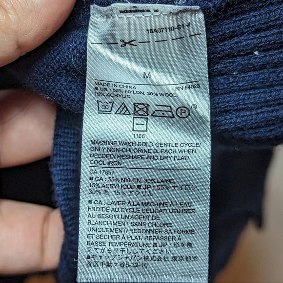 Banana Republic  Wool Blend Open Front Knit Navy Long Cardigan Woman's Medium - Picture 6 of 9